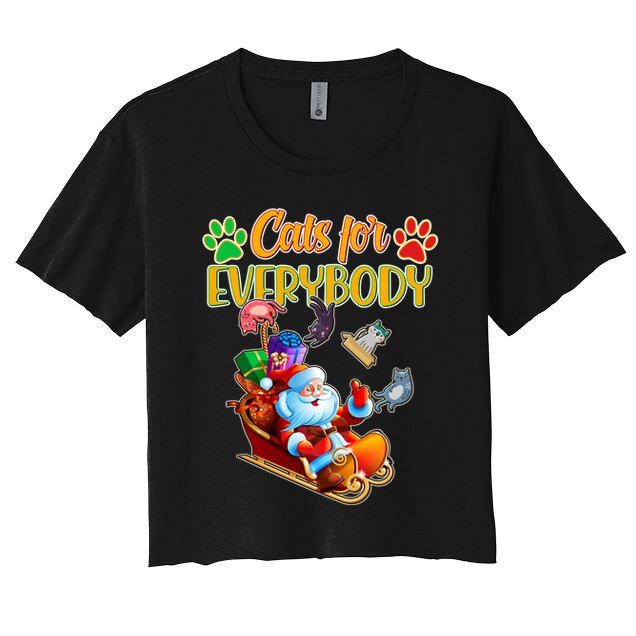 Funny Christmas Cats For Everyone Santa Claus Crop Top