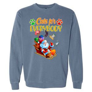 Funny Christmas Cats For Everyone Santa Claus Garment-Dyed Sweatshirt