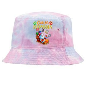 Funny Christmas Cats For Everyone Santa Claus Tie-Dyed Bucket Hat