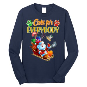 Funny Christmas Cats For Everyone Santa Claus Long Sleeve Shirt