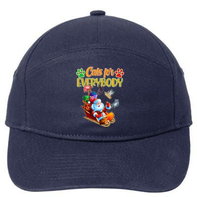 Funny Christmas Cats For Everyone Santa Claus 7-Panel Snapback Hat