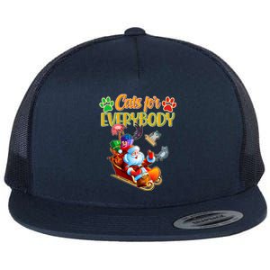 Funny Christmas Cats For Everyone Santa Claus Flat Bill Trucker Hat