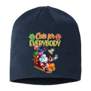 Funny Christmas Cats For Everyone Santa Claus Sustainable Beanie