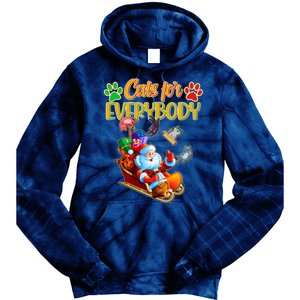 Funny Christmas Cats For Everyone Santa Claus Tie Dye Hoodie