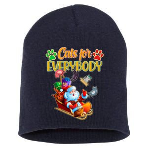 Funny Christmas Cats For Everyone Santa Claus Short Acrylic Beanie