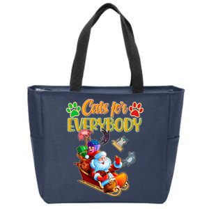 Funny Christmas Cats For Everyone Santa Claus Zip Tote Bag