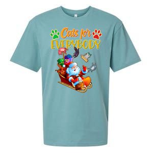 Funny Christmas Cats For Everyone Santa Claus Sueded Cloud Jersey T-Shirt