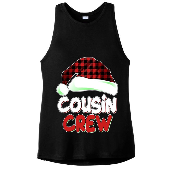 Funny Christmas Cousin Crew Matching Family Shirts Ladies PosiCharge Tri-Blend Wicking Tank