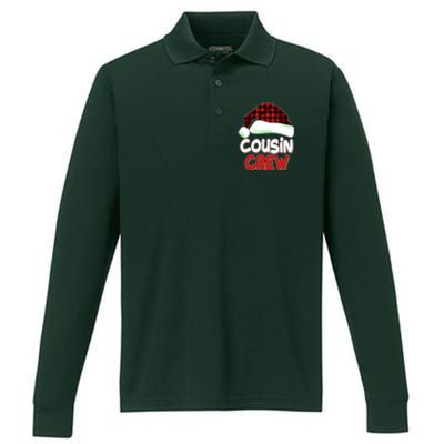 Funny Christmas Cousin Crew Matching Family Shirts Performance Long Sleeve Polo