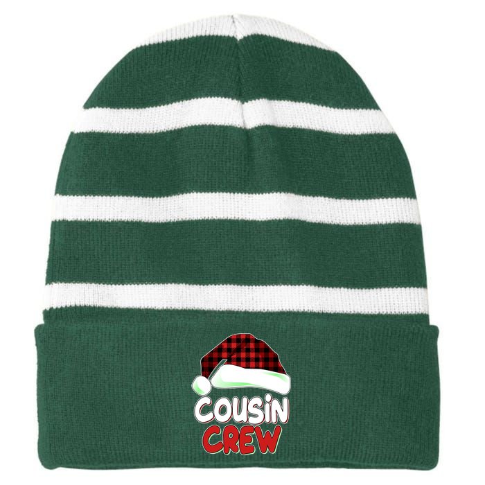 Funny Christmas Cousin Crew Matching Family Shirts Striped Beanie with Solid Band