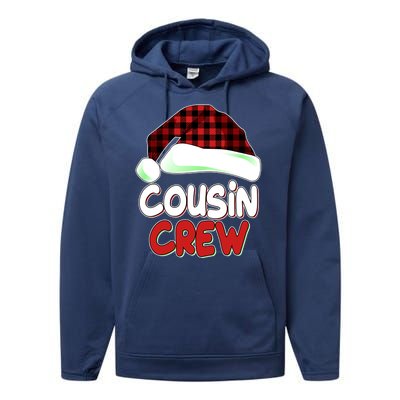 Funny Christmas Cousin Crew Matching Family Shirts Performance Fleece Hoodie