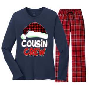 Funny Christmas Cousin Crew Matching Family Shirts Women's Long Sleeve Flannel Pajama Set 