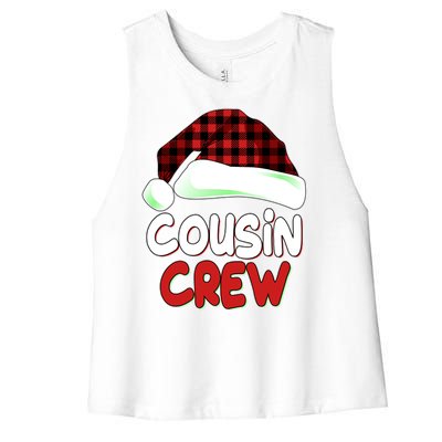 Funny Christmas Cousin Crew Matching Family Shirts Women's Racerback Cropped Tank