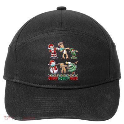 Funny Christmas Dabbing Merry Christ-Mask 7-Panel Snapback Hat