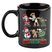 Funny Christmas Dabbing Merry Christ-Mask 11oz C Handle Ceramic Mug