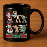 Funny Christmas Dabbing Merry Christ-Mask 11oz C Handle Ceramic Mug