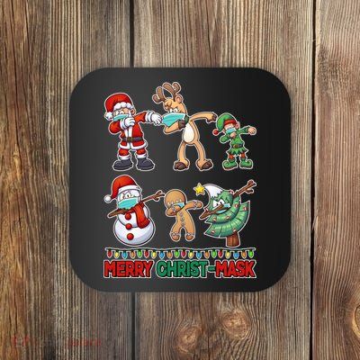 Funny Christmas Dabbing Merry Christ-Mask Coaster