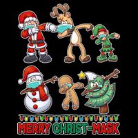 Funny Christmas Dabbing Merry Christ-Mask Drawstring Bag