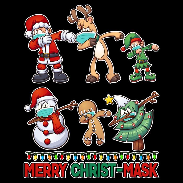Funny Christmas Dabbing Merry Christ-Mask Drawstring Bag