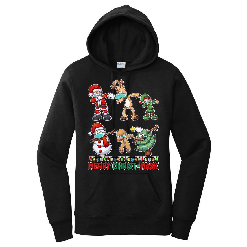 Funny Christmas Dabbing Merry Christ-Mask Women's Pullover Hoodie