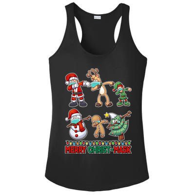 Funny Christmas Dabbing Merry Christ-Mask Ladies PosiCharge Competitor Racerback Tank