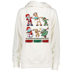 Funny Christmas Dabbing Merry Christ-Mask Womens Funnel Neck Pullover Hood