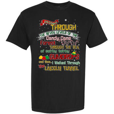 Funny Christmas Elf Map Garment-Dyed Heavyweight T-Shirt
