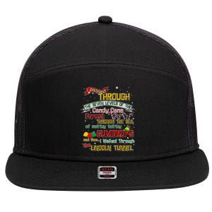 Funny Christmas Elf Map 7 Panel Mesh Trucker Snapback Hat