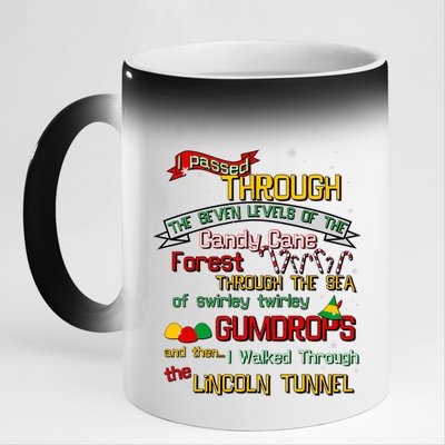 Funny Christmas Elf Map 11oz Black Color Changing Mug