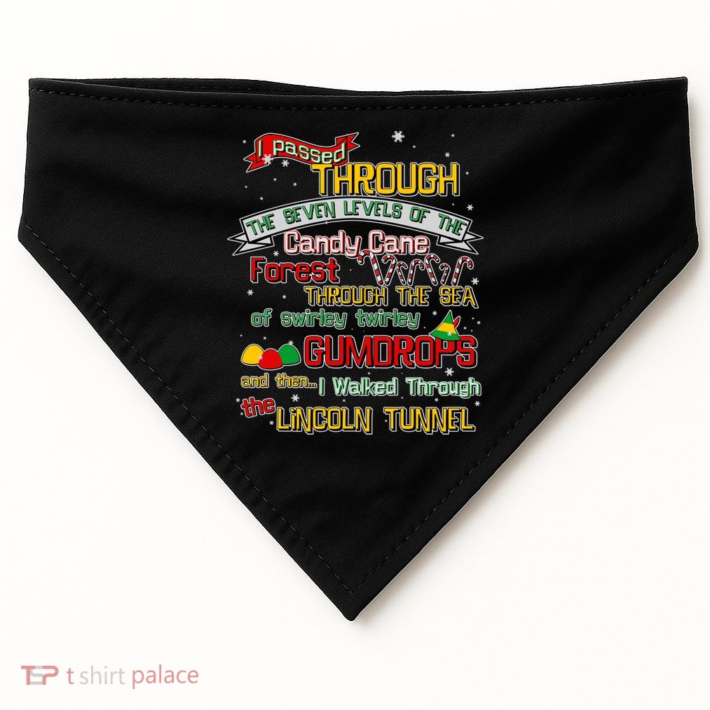 Funny Christmas Elf Map USA-Made Doggie Bandana