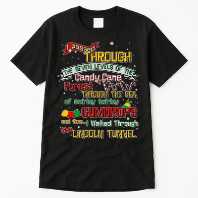 Funny Christmas Elf Map Tall T-Shirt