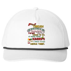 Funny Christmas Elf Map Snapback Five-Panel Rope Hat