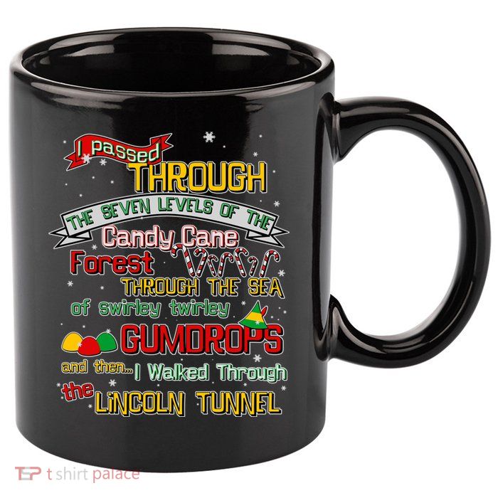 Funny Christmas Elf Map 11oz C Handle Ceramic Mug
