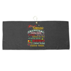 Funny Christmas Elf Map Large Microfiber Waffle Golf Towel