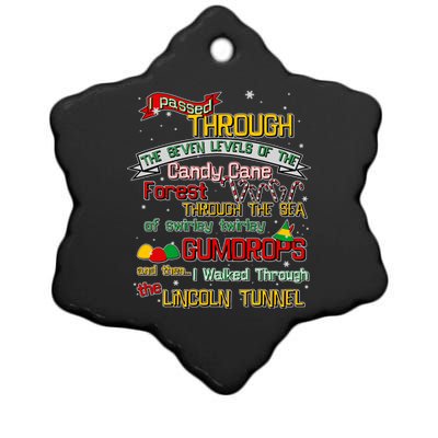 Funny Christmas Elf Map Ceramic Star Ornament