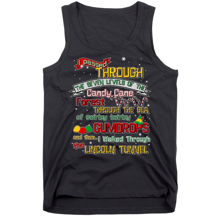 Funny Christmas Elf Map Tank Top