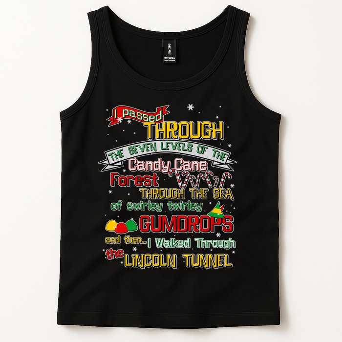 Funny Christmas Elf Map Tank Top