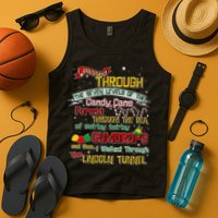 Funny Christmas Elf Map Tank Top