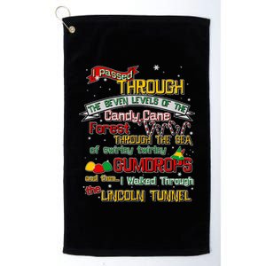 Funny Christmas Elf Map Platinum Collection Golf Towel