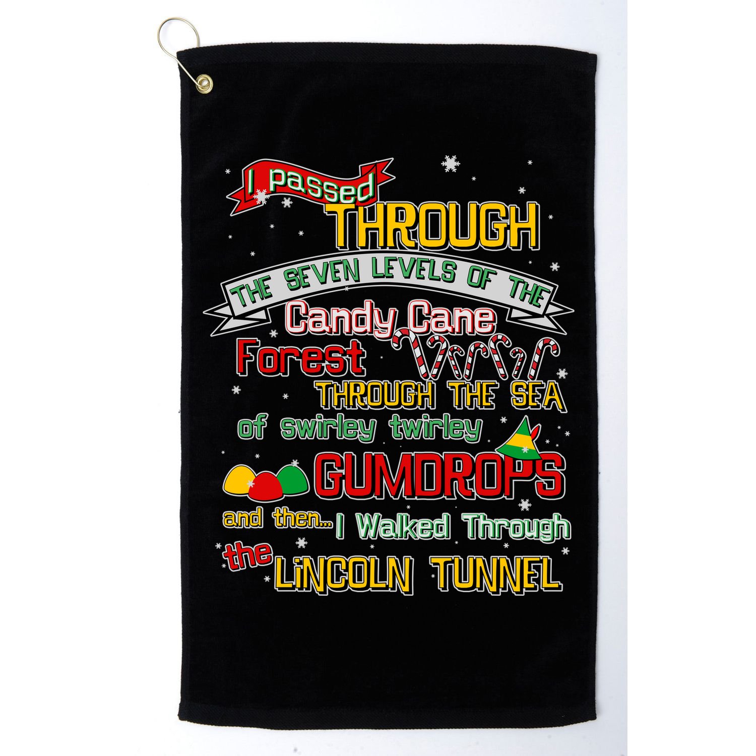 Funny Christmas Elf Map Golf Towel
