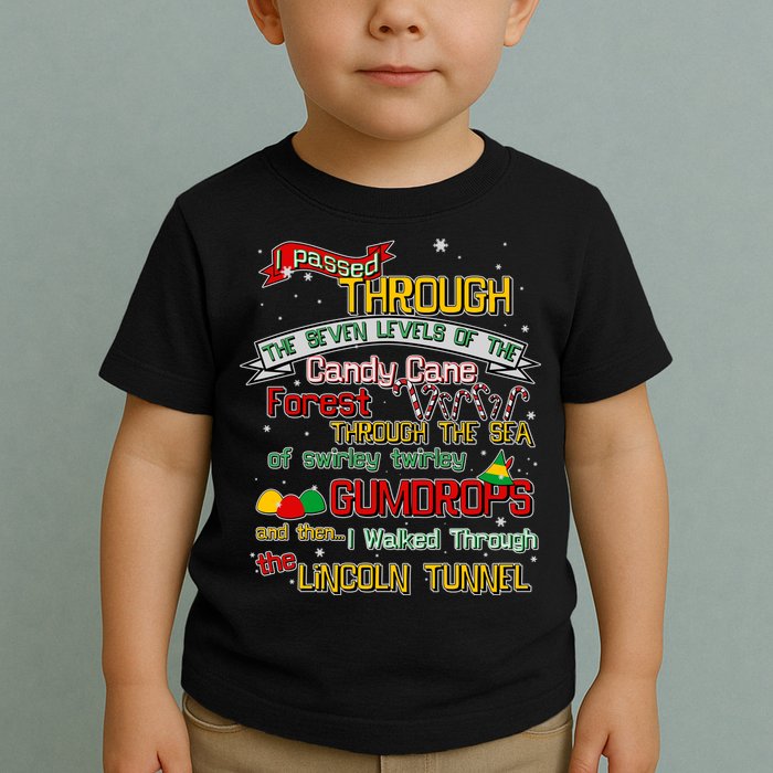 Funny Christmas Elf Map Toddler T-Shirt