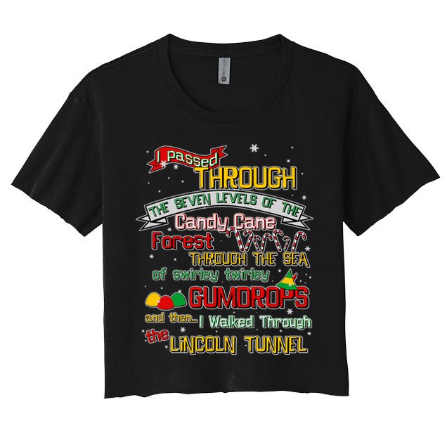 Funny Christmas Elf Map Crop Top