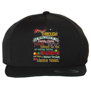 Funny Christmas Elf Map Wool Snapback Cap