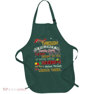Funny Christmas Elf Map Full-Length Apron With Pockets