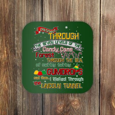 Funny Christmas Elf Map Coaster