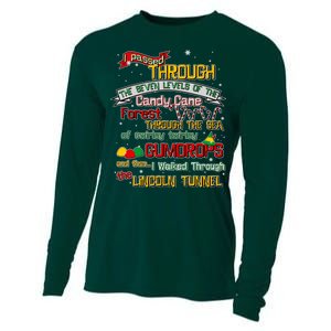 Funny Christmas Elf Map Cooling Performance Long Sleeve Crew