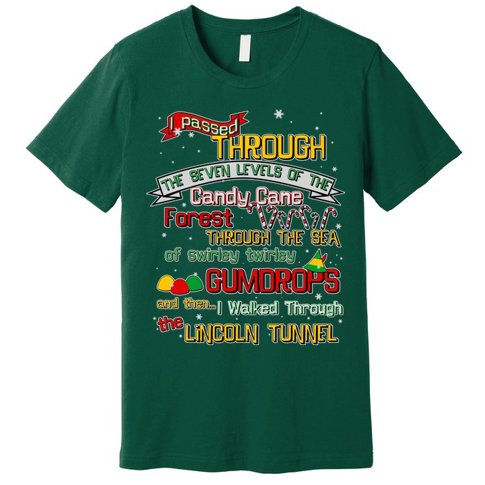 Funny Christmas Elf Map Premium T-Shirt