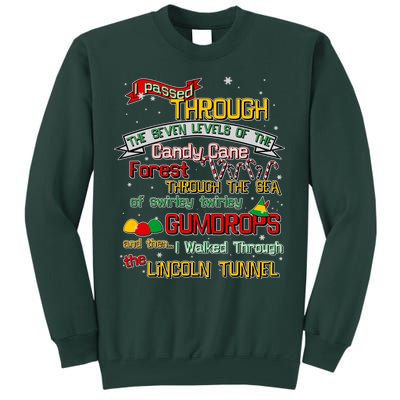 Funny Christmas Elf Map Tall Sweatshirt