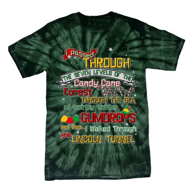 Funny Christmas Elf Map Tie-Dye T-Shirt