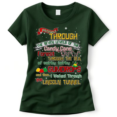 Funny Christmas Elf Map Womens T-Shirt